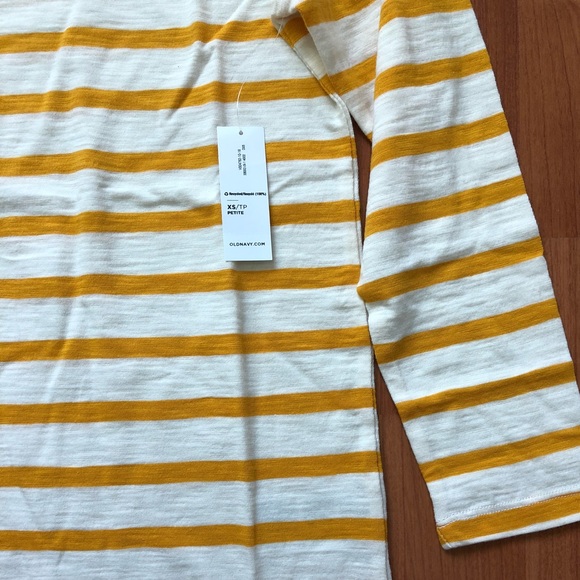 OLD NAVY | Yellow White Stripe Long Sleeve T Shirt XS - Picture 5 of 8